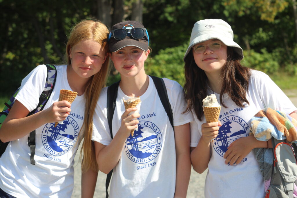 Benefits of summer Camp- 3 girls smiling with ice cream