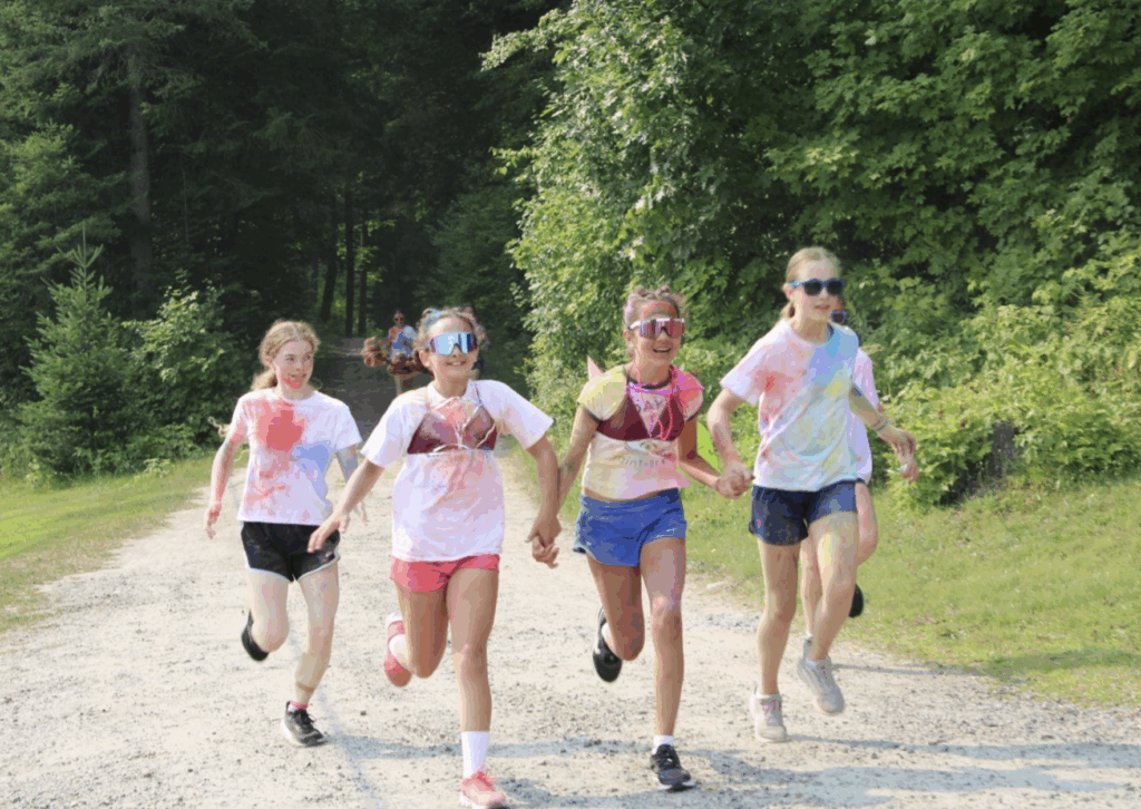 girls summer sports camp, colour run